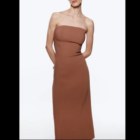 Zara MIDI BUSTIER DRESS - Picture 10 of 14